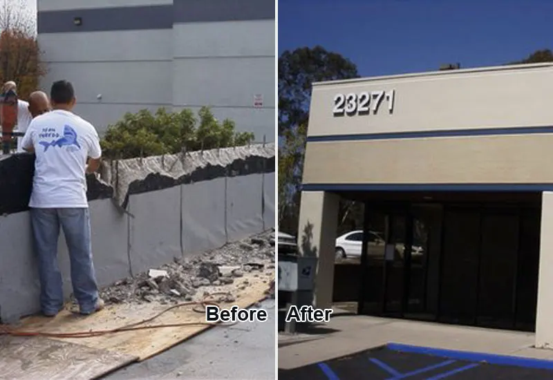 Before & After Concrete Wall Repair & Restoration